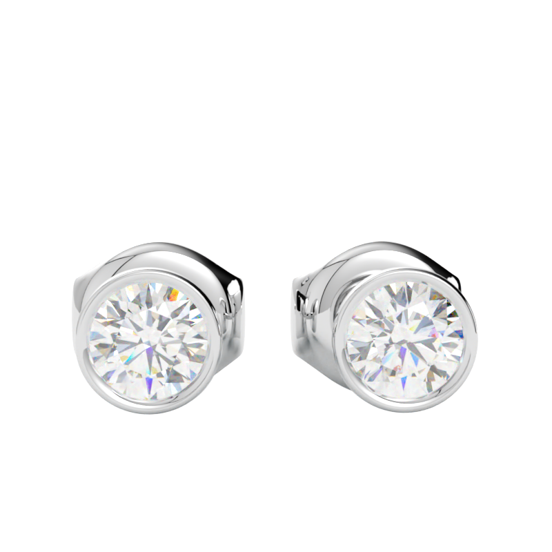 Eleganckie kolczyki z diamentami z platyny 950